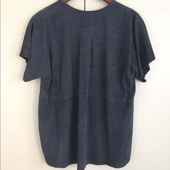 Vince Half Placket Suede Top - Picture 5 of 5